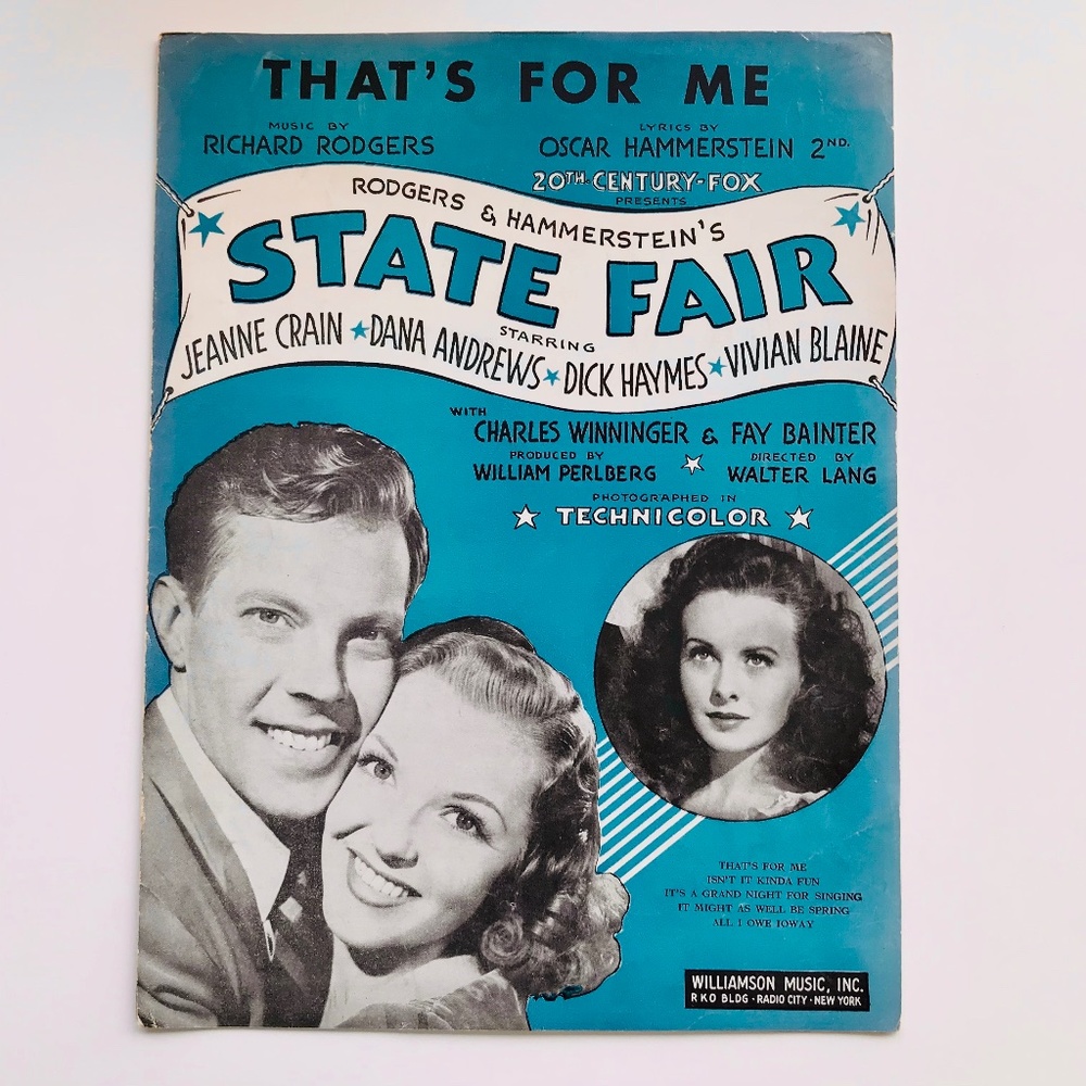 That's For Me, 1945 State Fair Sheet Music